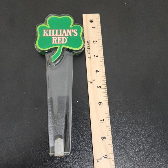 Vintage Beer Tap Handle - Acrylic - Killian's Red - Shamrock logo Irish - Picture 2 of 6